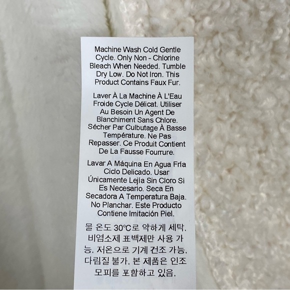 POTTERY BARN New Teddy Faux Fur Trim Robe Ivory Hood - Picture 10 of 10